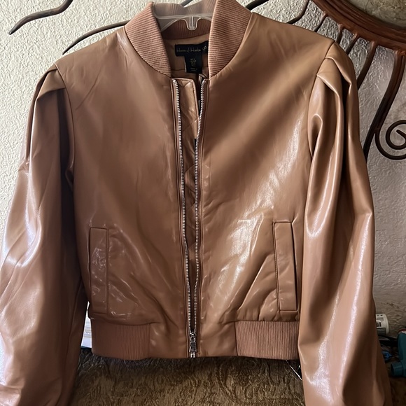 House of Harlow 1960 faux leather zip up Moto jacket - Picture 3 of 8